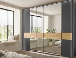 Acapulco Kleiderschrank grau mit Spiegel