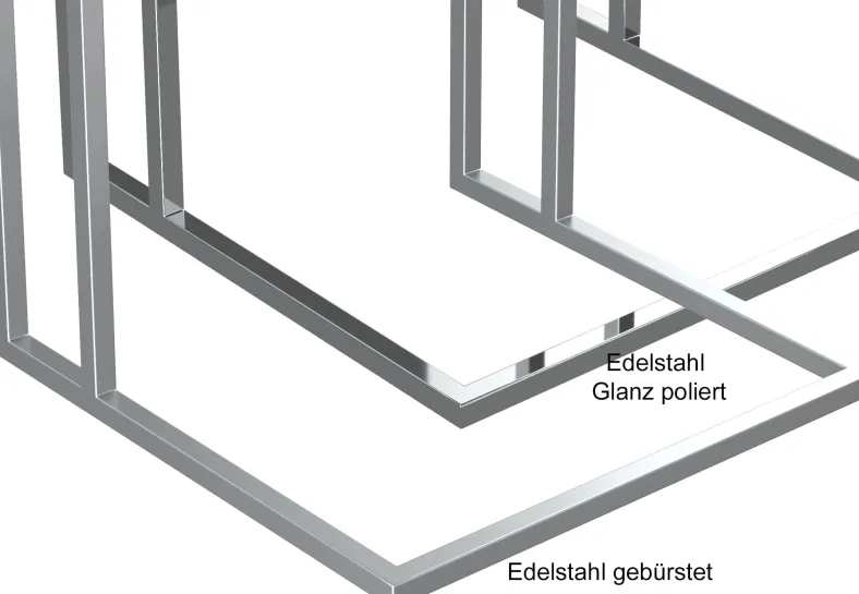 Alicia Beistelltisch mit Glasplatte