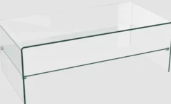 Atena Couchtisch Glas mit Ablage