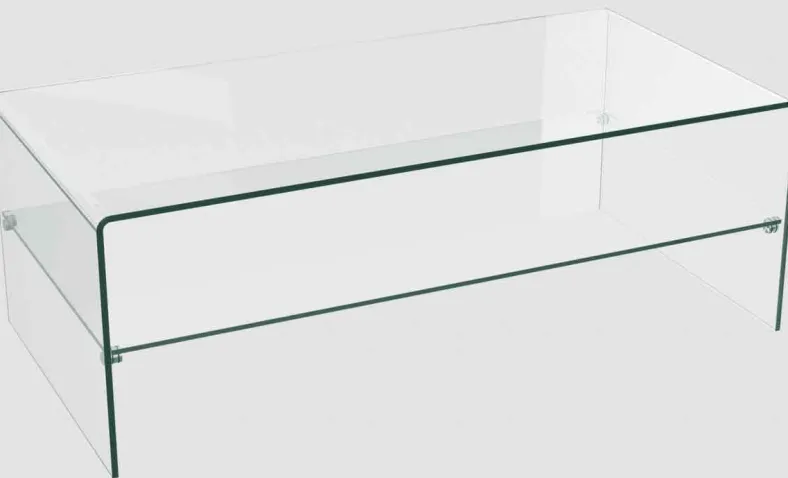 Atena Couchtisch Glas mit Ablage