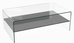 Atena Couchtisch Glas mit Ablage