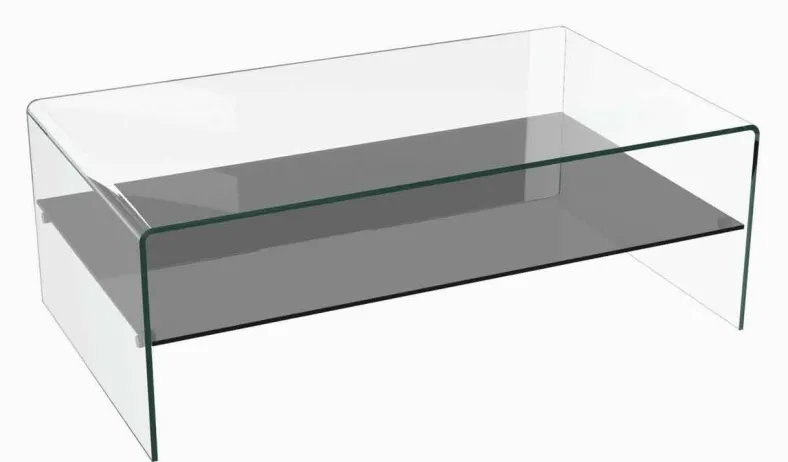 Atena Couchtisch Glas mit Ablage