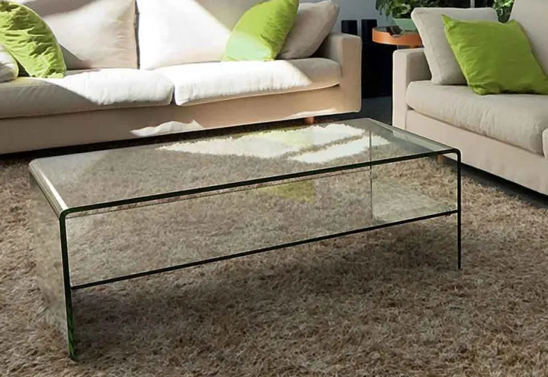 Atena Couchtisch Glas mit Ablage