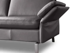 Belen Ledersofa grau 2 Sitzer