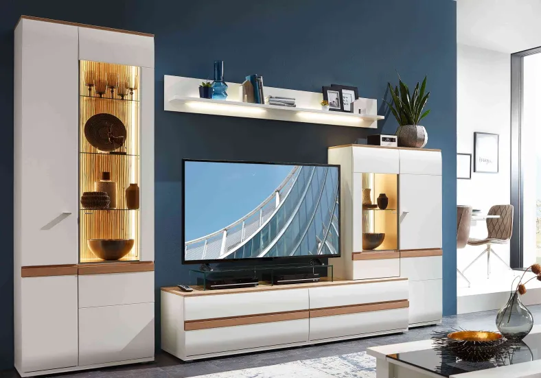 Binz Wohnwand weiß modern