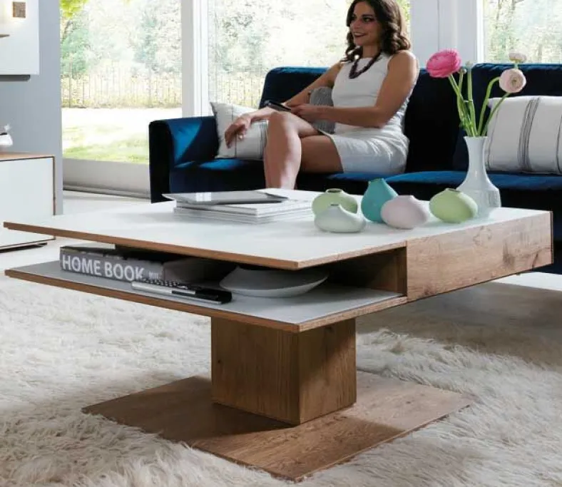 Caya Couchtisch mit Schublade Massivholz