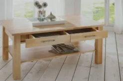 CH130B Couchtisch mit Schublade Massivholz