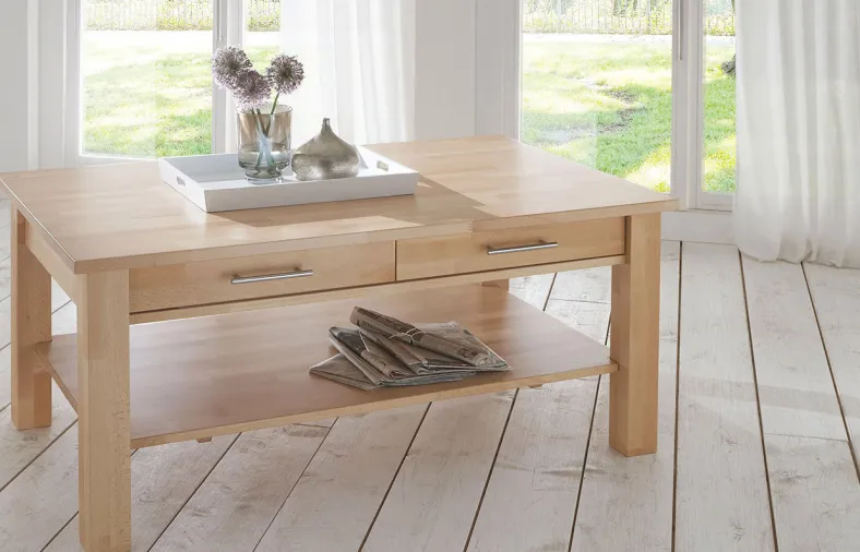 CH130B Couchtisch mit Schublade Massivholz