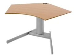 ConSet Stehschreibtisch höhenverstellbar trapezförmig buche o. weiß