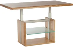1808 Couchtisch höhenverstellbar Massivholz
