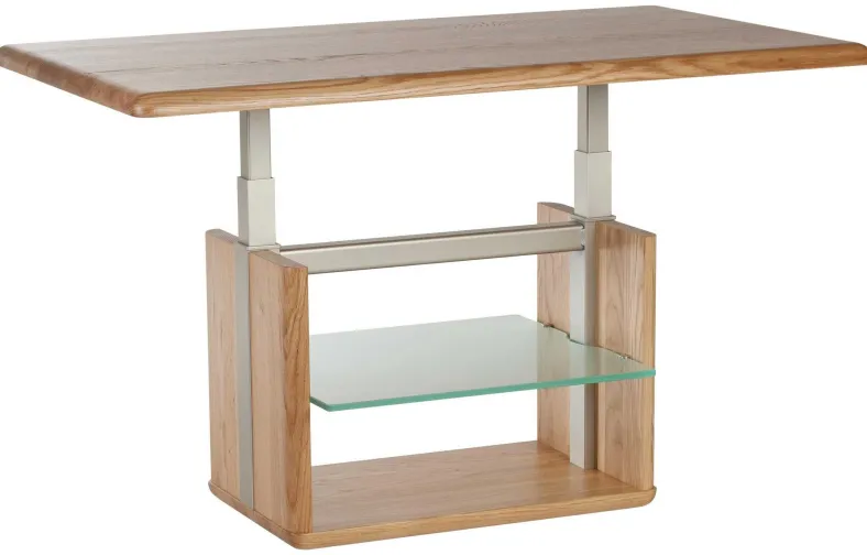 1808 Couchtisch höhenverstellbar Massivholz