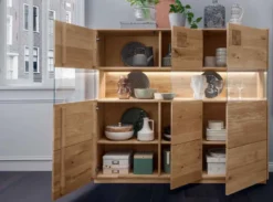 Davos Highboard Massivholz wildeiche
