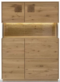 Davos Highboard Massivholz wildeiche