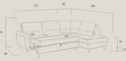 Dietsch Onyx Ecksofa mit Querschläfer in vielen Farben