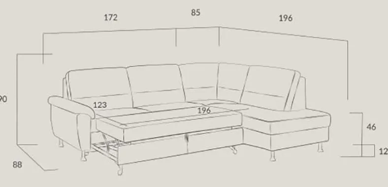 Dietsch Onyx Ecksofa mit Querschläfer in vielen Farben