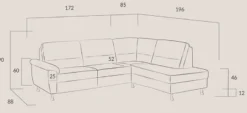 Dietsch Onyx Ecksofa mit Querschläfer in vielen Farben