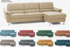 Dietsch Onyx Schlafsofa mit Ottomane in vielen Farben