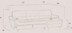 Dietsch Onyx Schlafsofa mit Ottomane in vielen Farben