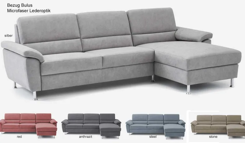 Dietsch Onyx Schlafsofa mit Ottomane in vielen Farben