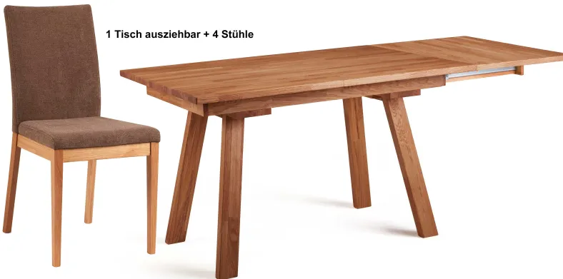 Essgruppe mit 4 Stühlen ausziehbar