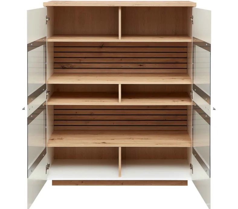 Fresno Highboard weiß eiche