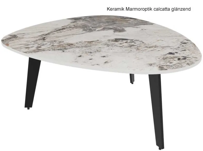 Galet Keramik Couchtisch Marmoroptik
