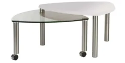 Glas Couchtisch weiß
