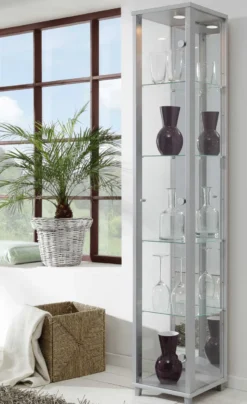 Glas Vitrine schmal in 7 Farben