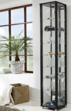 Glas Vitrine schmal in 7 Farben