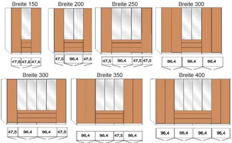 Graz Kleiderschrank mit Schubladen