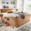 Holzbett mit Schubladen wildeiche