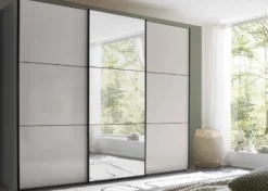 Includo Kleiderschrank Hochglanz mit Spiegel