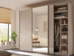 Includo Kleiderschrank Hochglanz mit Spiegel
