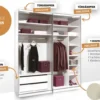 Includo Kleiderschrank mit Spiegel eiche