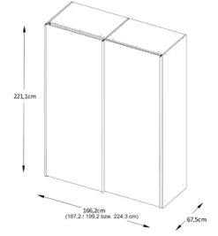 Includo Schwebetürenschrank mit Spiegel