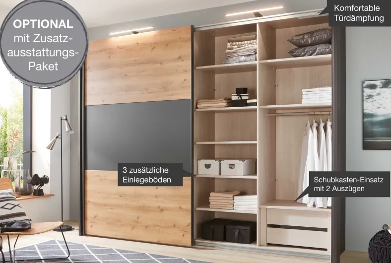 Korfu 2 türiger Schwebetürenschrank