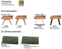 Latina Esszimmerbank mit Rückenlehne