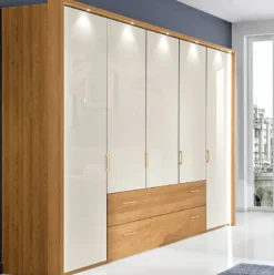 Lido Kleiderschrank mit Schubladen erle
