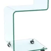 Lili Glas Beistelltisch mit Rollen