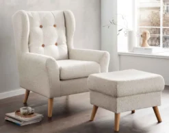 Lyon Ohrensessel mit Hocker