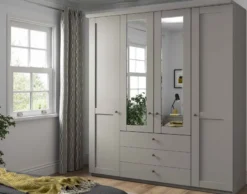 Marlow Kleiderschrank mit Spiegel und Schubladen