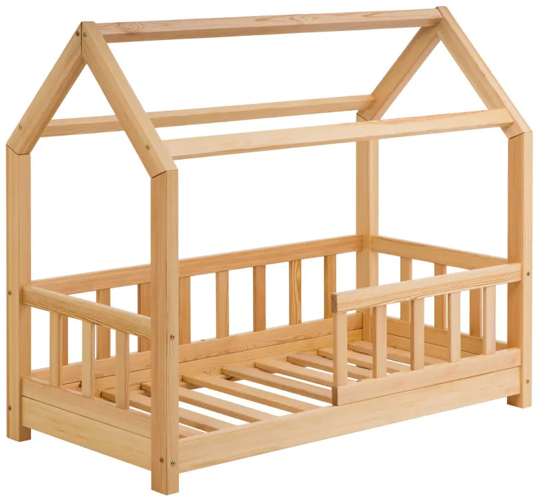 Massivholz Kinderbett mit Himmelaufbau in 3 Größen