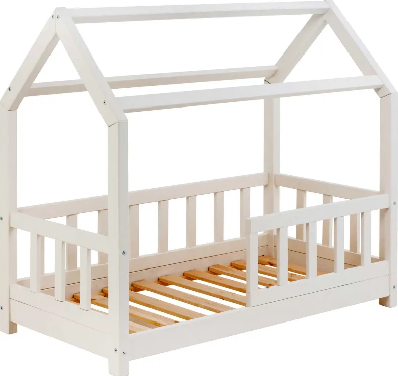 Massivholz Kinderbett mit Himmelaufbau in 3 Größen