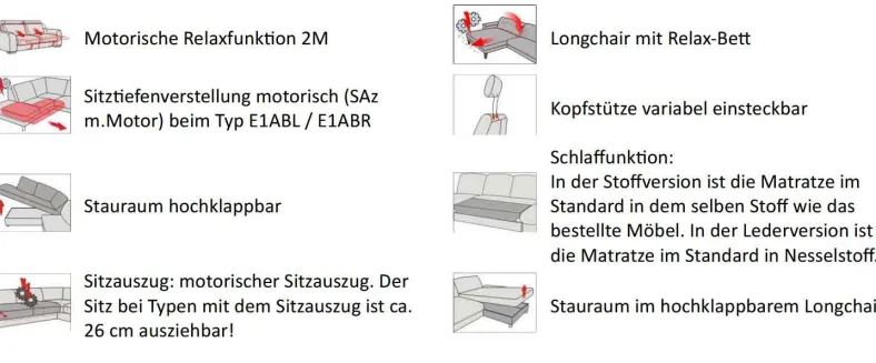 Maximilian Ecksofa mit Relaxfunktion