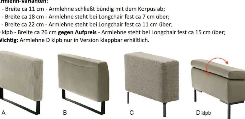 Maximilian Sofa mit Ottomane