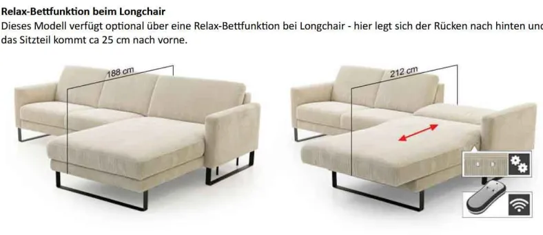 Maximilian Sofa mit Ottomane