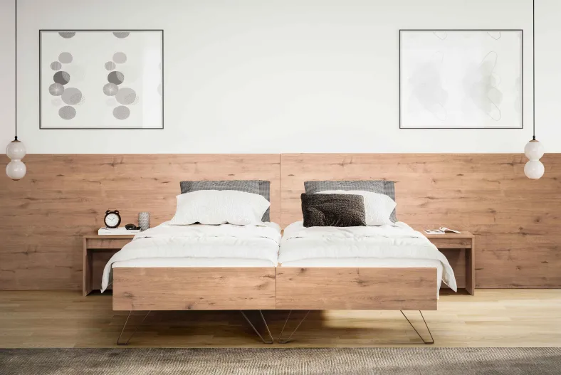 Meran Bett mit Rückwand