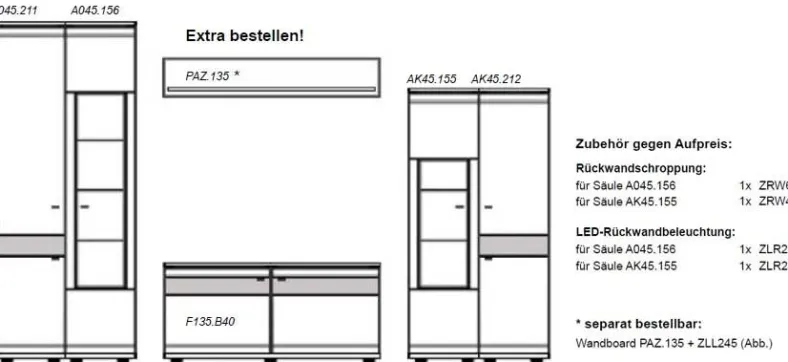 Mira Schrankwand Wohnzimmer