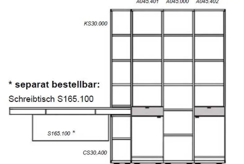 Mira Schreibtisch-Bücherregal