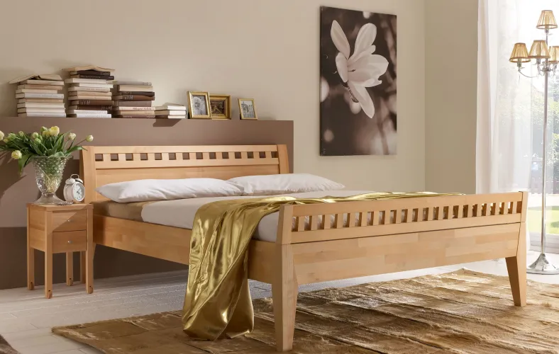 Modesto Bett kernbuche massiv